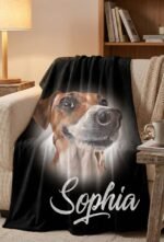 Custom Pet & Portrait Blanket Personalized with Your Photo & Name — lifestyle scene 1