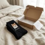 Custom Pet Portrait Socks Personalized with Your Pet's Photo & Name — lifestyle scene 2