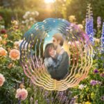 Custom Photo Wind Spinner, Personalized Outdoor Garden Décor — lifestyle scene 2
