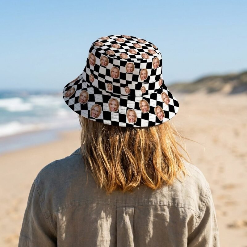 Custom Reversible Bucket Hat, Personalized Double-Sided Fashion Sun Cap — lifestyle scene 2
