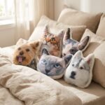 Custom Shaped Pillow Personalized with Your Pet or Loved One in Full Body or Head Design — lifestyle scene 1