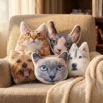 Custom Shaped Pillow Personalized with Your Pet or Loved One in Full Body or Head Design — lifestyle scene 2