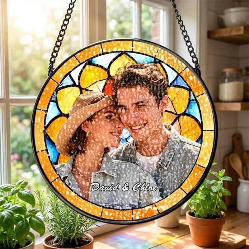custom-stained-glass-style-suncatcher-pe-lifestyle-1 Custom Stained Glass Style Suncatcher Personalized with Your Photo & Name — lifestyle scene 1