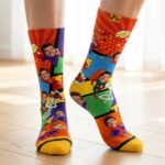 Custom Superhero Face Socks Personalized with Your Photo & Name — lifestyle scene 1