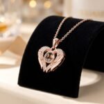 Personalized Angel Wings Photo Projection Necklace — lifestyle scene 2