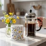Personalized Hand in Hand Floral Mug with Custom Engraved Names — lifestyle scene 1