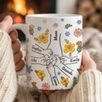 Personalized Hand in Hand Floral Mug with Custom Engraved Names — lifestyle scene 2