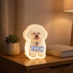 Personalized Motion Sensor Pet Photo Night Light, Custom Shaped Wall Lamp with Your Pet's Photo & Name — lifestyle scene 1
