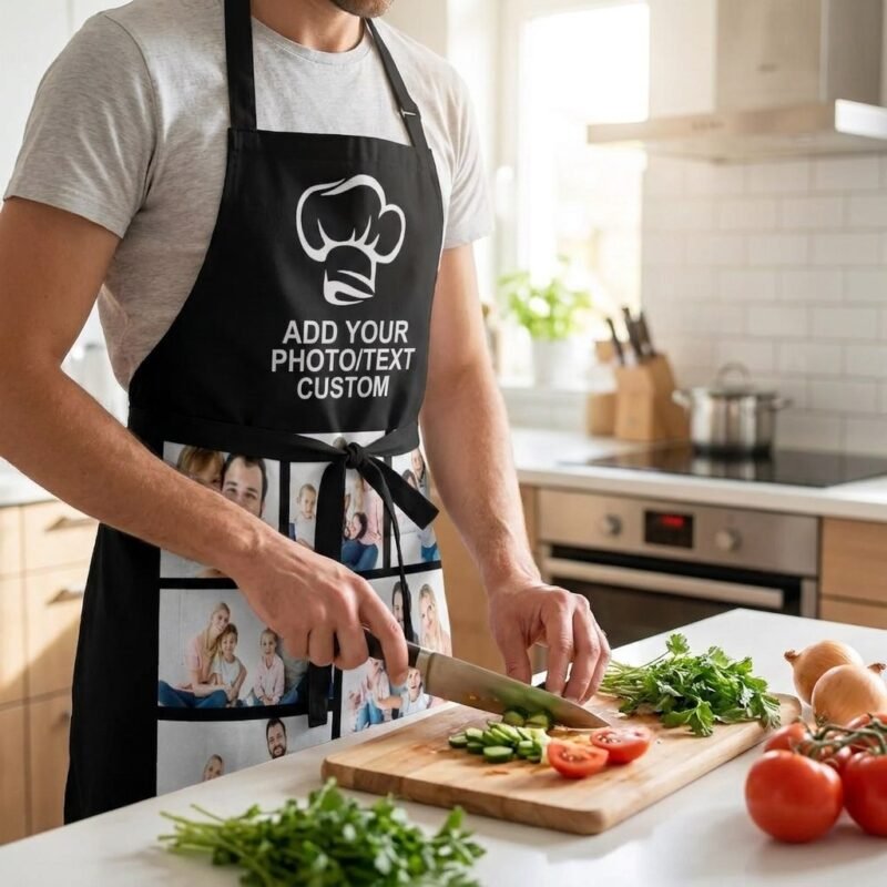 Personalized Photo Apron with Custom Text & Family Photo Collage — lifestyle scene 2