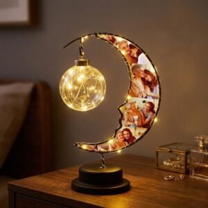 Personalized Photo Moon Light with 6 Custom Photos & Built-In Fairy Lights — lifestyle scene 1