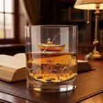 Personalized Whiskey Glass with 3D Fisherman Figurine & Custom Name — lifestyle scene 2