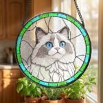 Their Face in the Light — Custom Pet Stained Glass Suncatcher — lifestyle scene 2