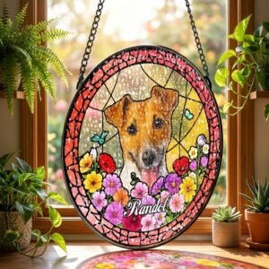 Your Pet, Immortalized in Light — Custom Portrait Stained Glass Suncatcher — lifestyle scene 1
